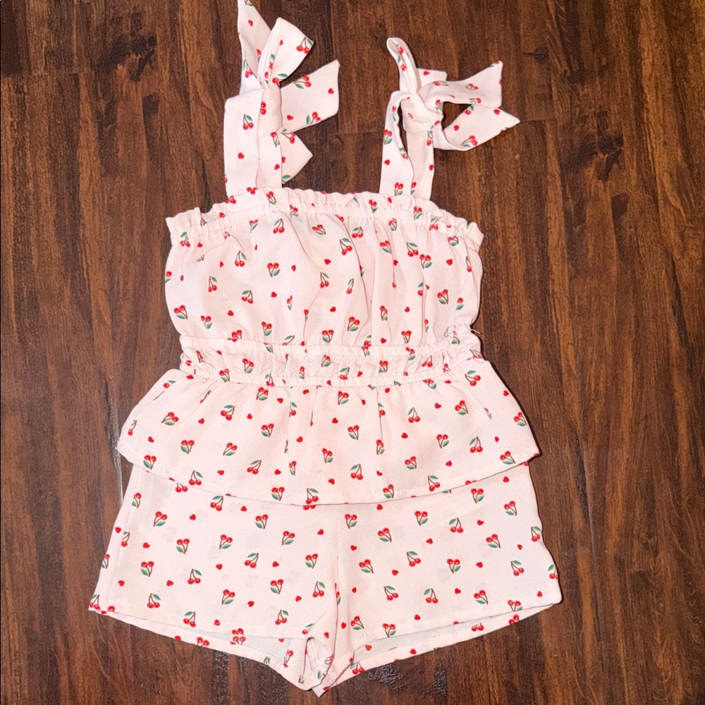 Girls Cherry Print Set